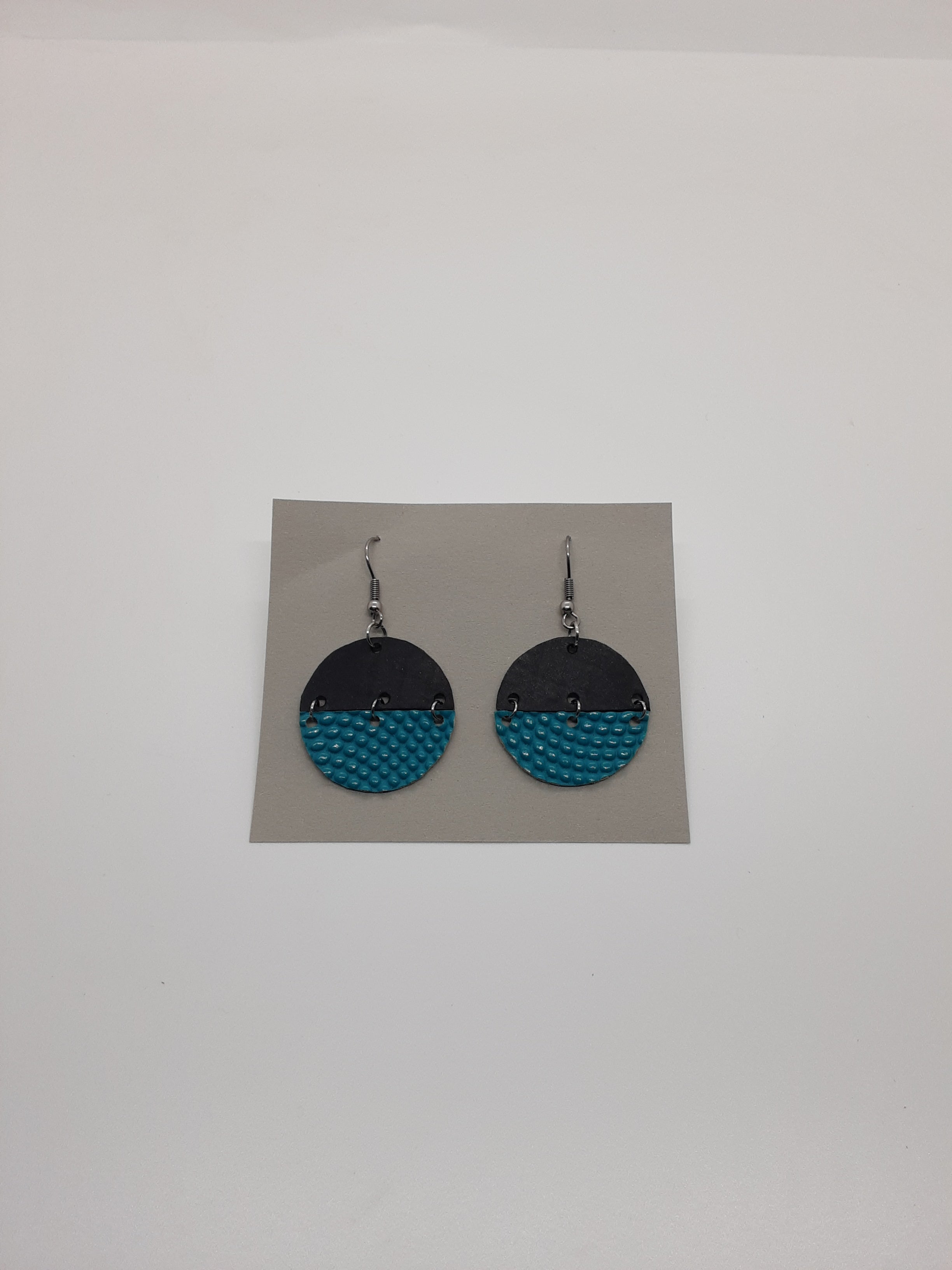 Pendientes caucho - Negro y Azul